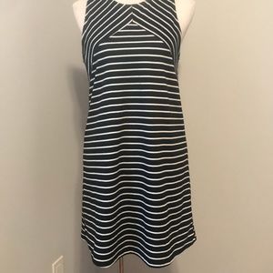 Black and White Striped i. JOAH Shift Dress